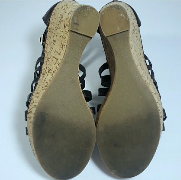 Steve Madden Leather Gladiator Wedge Heel Platform Sandals - Picture 6 of 7